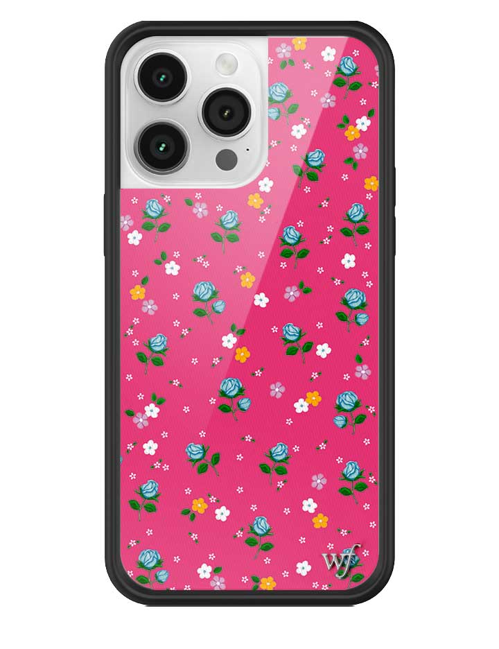 wildflower iphone case 14 pro max pink dainty florals flowers floral pink blue orange white sweet small petite fashion