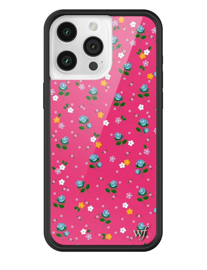 wildflower iphone case 15 pro max pink dainty florals flowers floral pink blue orange white sweet small petite fashion