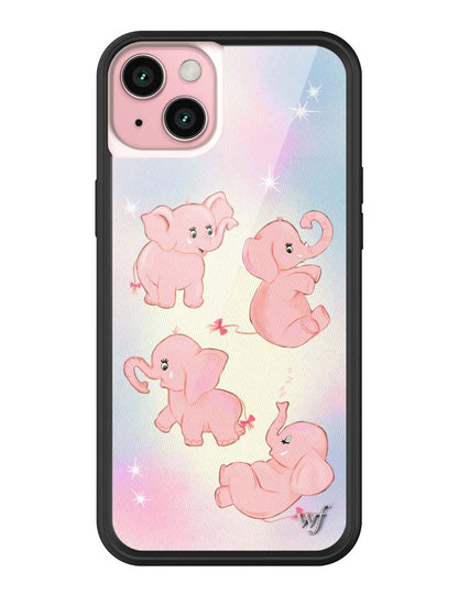 Wildflower iPhone case 15 Plus Pink Elephants Animal Cute