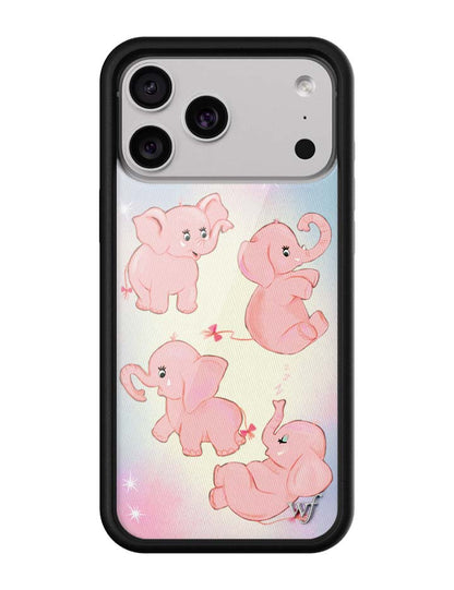 Wildflower iPhone case 17 Pro Max Pink Elephants Animal Cute