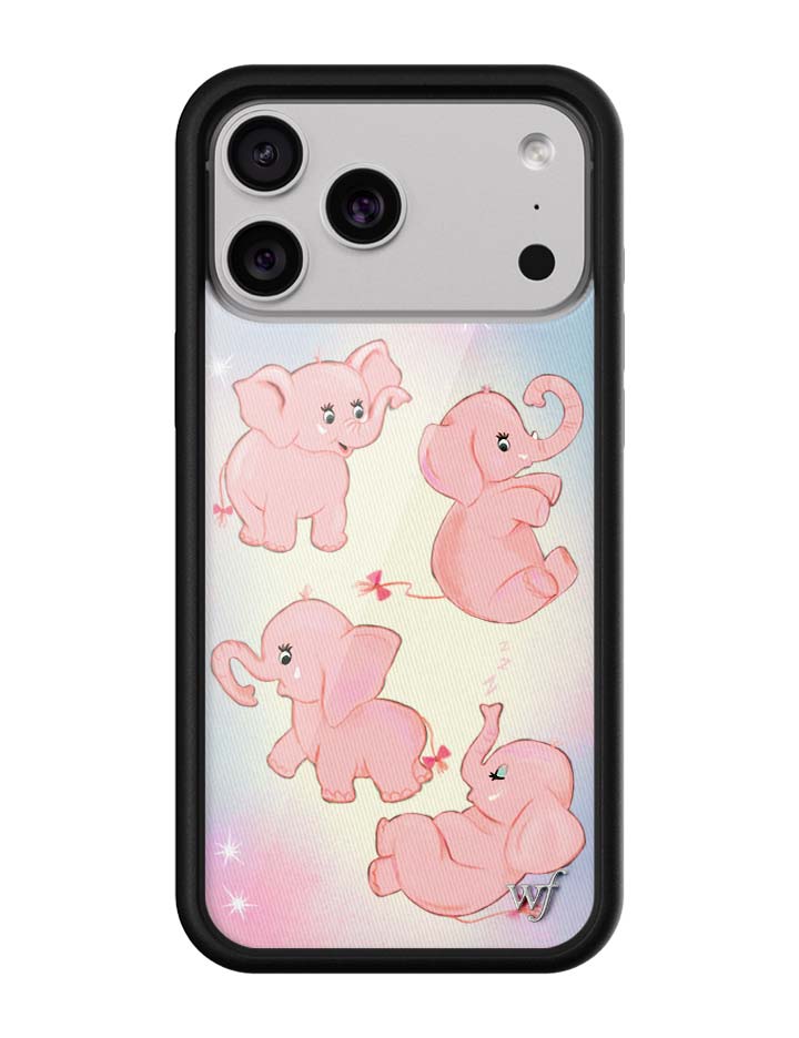 Wildflower iPhone case 17 Pro Max Pink Elephants Animal Cute