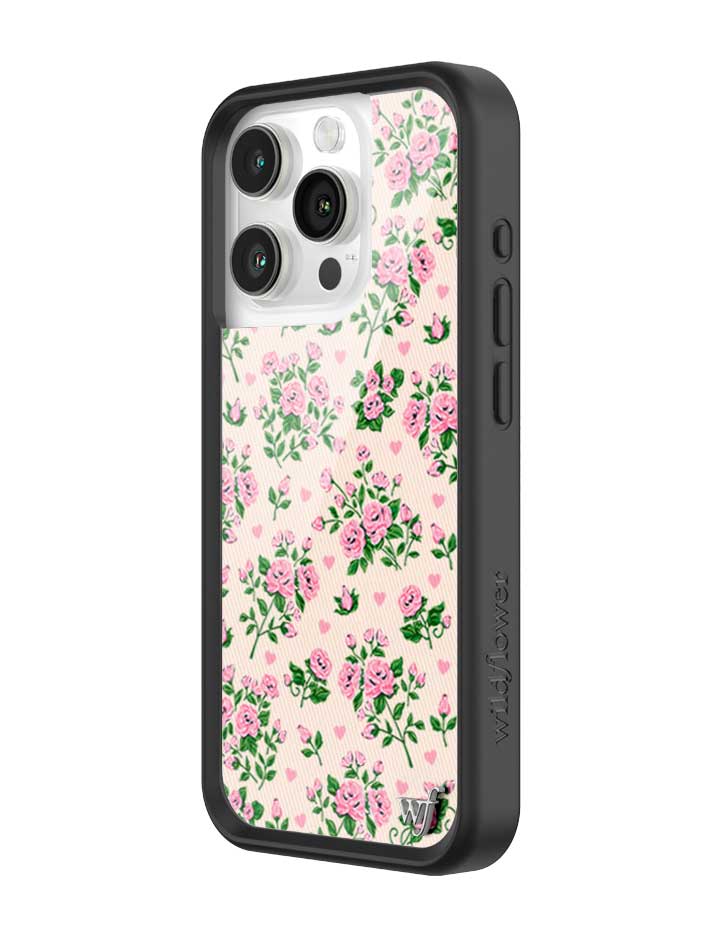 Wildflower iPhone case 15 Pro Pinky Promise Roses Pink Cute