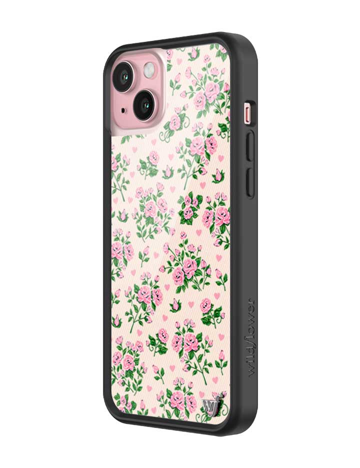 Wildflower iPhone case 15 Plus Pinky Promise Roses Pink Cute