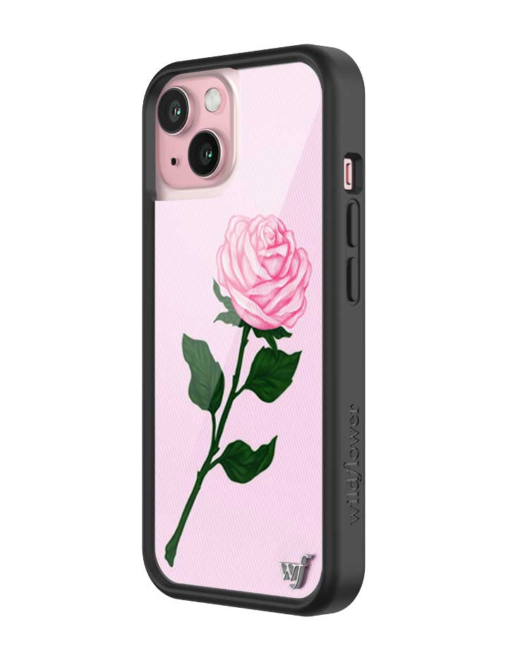 Wildflower iPhone case 15 Pink Rose Flowers Cute