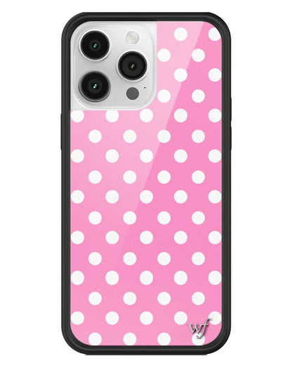 Wildflower iPhone case 14 Pro Max Pink Polka Dots Cute Classic