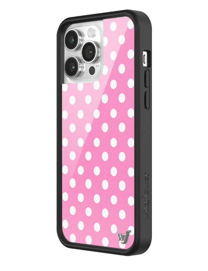 Wildflower iPhone case 14 Pro Max Pink Polka Dots Cute Classic