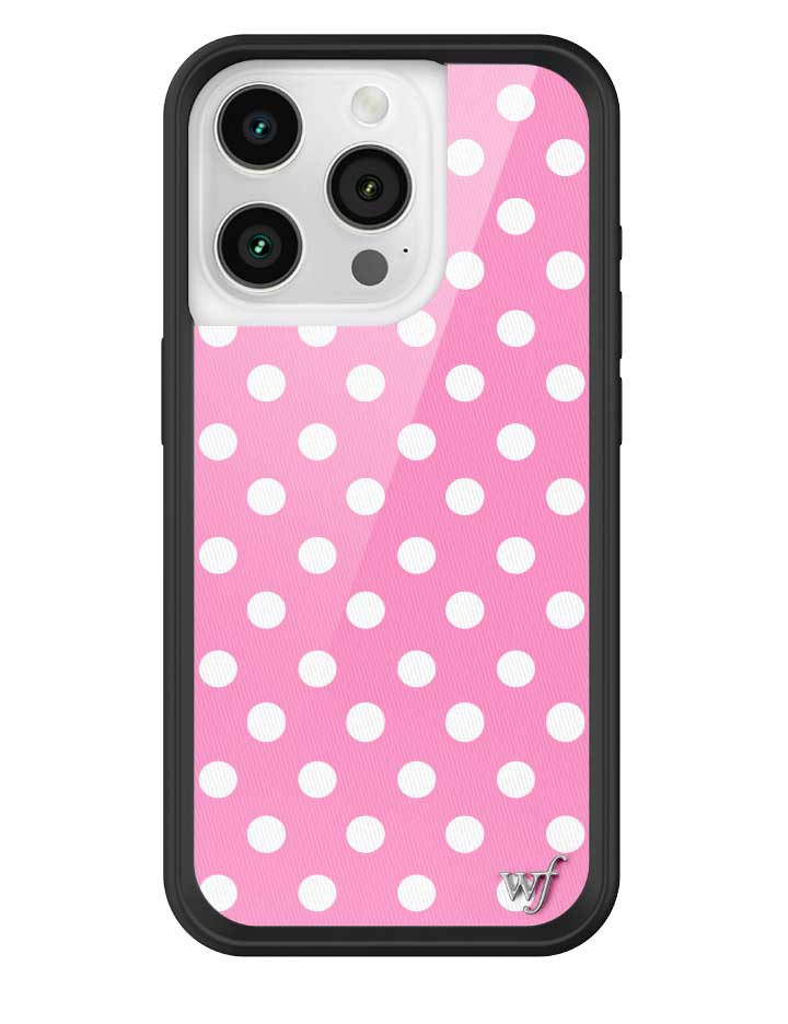 Wildflower iPhone case 15 Pro Pink Polka Dots Cute Classic