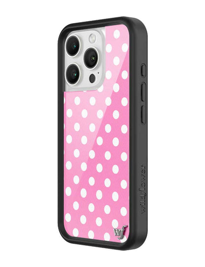 Wildflower iPhone case 16 Pro Pink Polka Dots Cute Classic