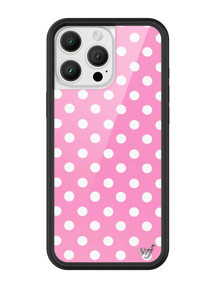 Wildflower iPhone case 16 Pro Max Pink Polka Dots Cute Classic