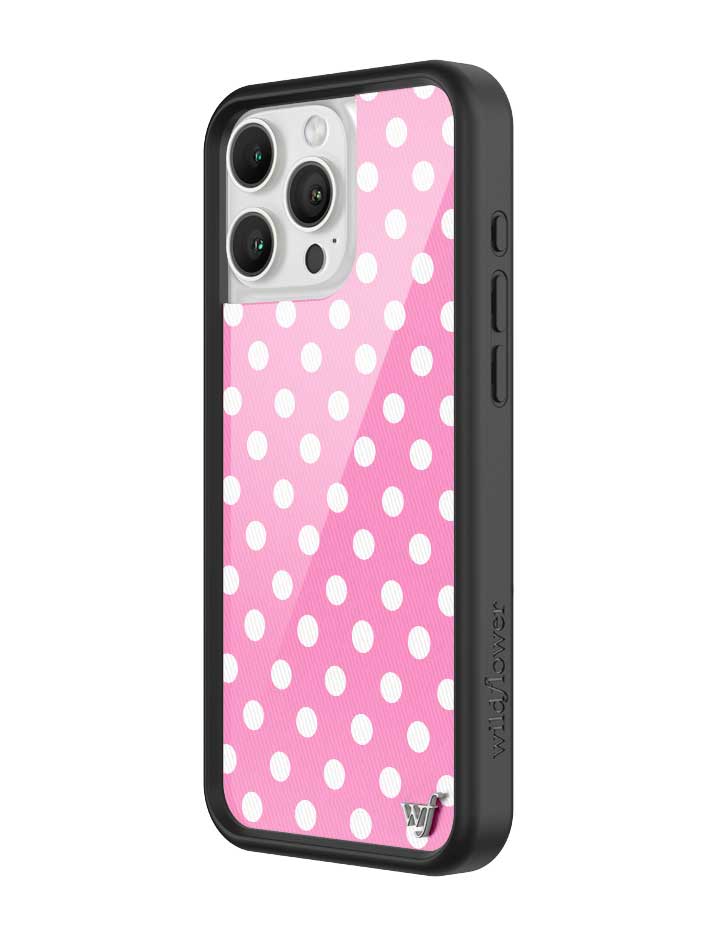 Wildflower iPhone case 16 Pro Max Pink Polka Dots Cute Classic