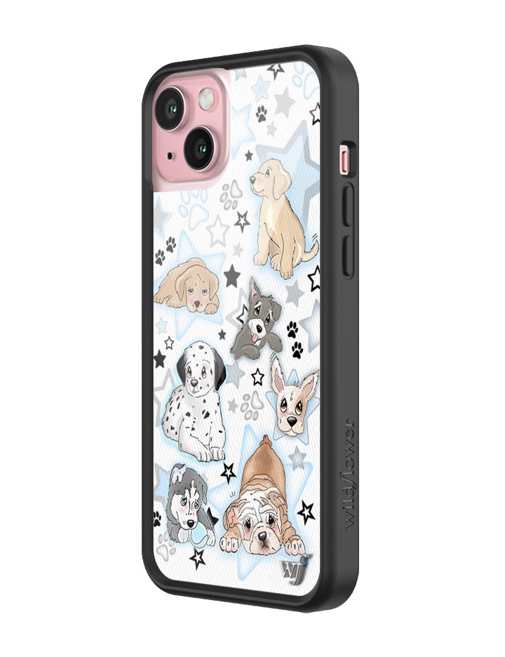 Wildflower Puppy Party iPhone 15 Plus Case