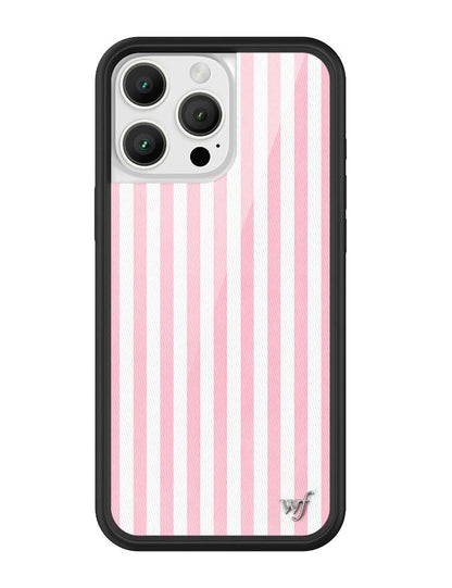 Wildflower iPhone case 16 Pro Max Pink Stripes White Classic Cute