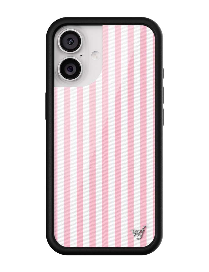 Wildflower iPhone case 17 Pink Stripes White Classic Cute
