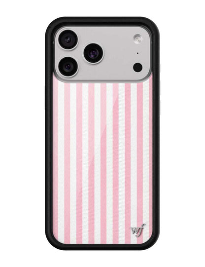 Wildflower iPhone case 17 Pro Max Pink Stripes White Classic Cute