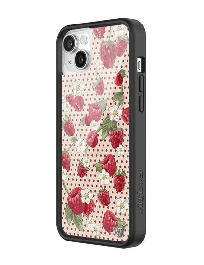 Wildflower Raspberry Polka Dot iPhone 14 Case