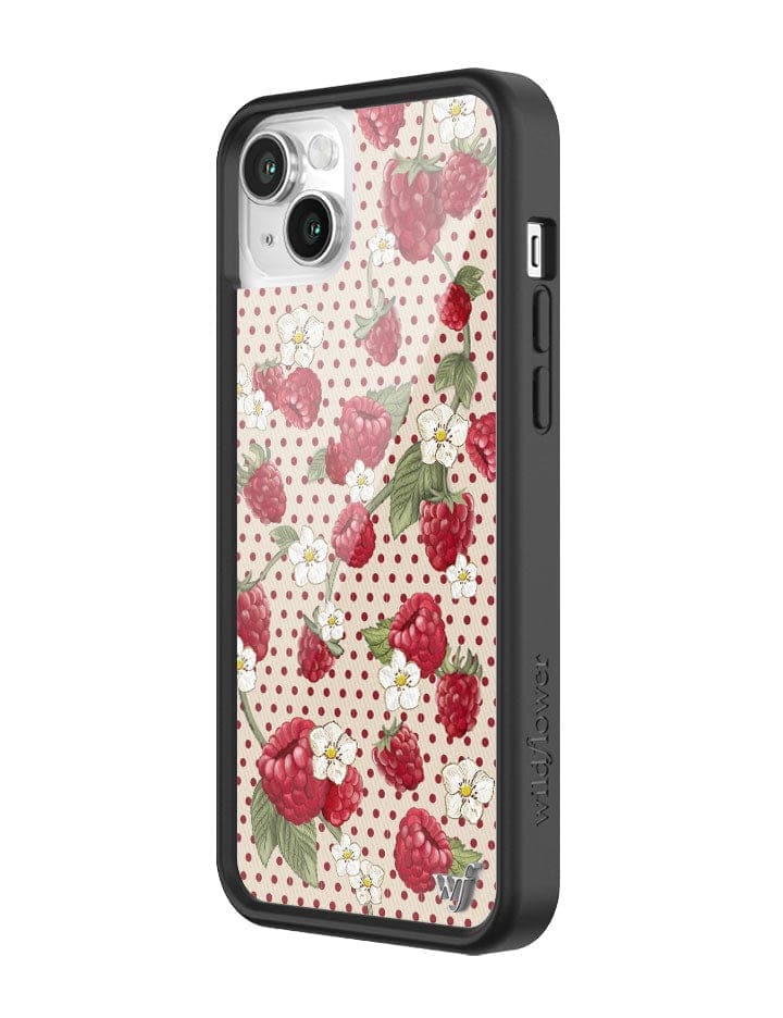 Wildflower Raspberry Polka Dot iPhone 14 Case