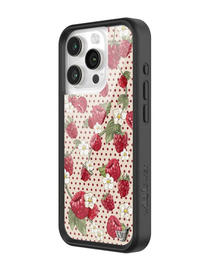 Wildflower Raspberry Polka Dot iPhone 15 Pro Case