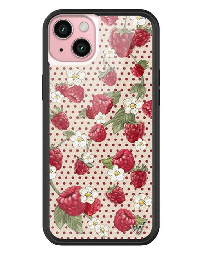 Wildflower Raspberry Polka Dot iPhone 15 Plus Case