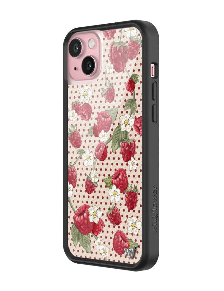 Wildflower Raspberry Polka Dot iPhone 15 Plus Case