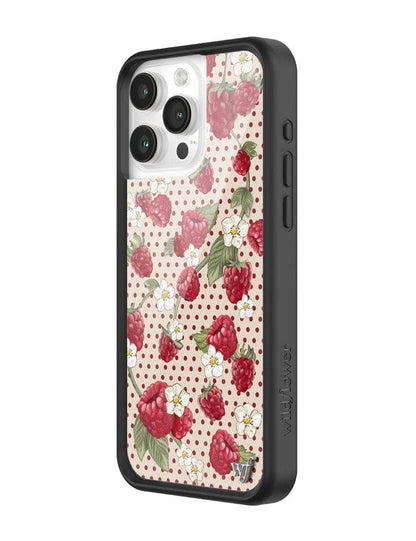 Wildflower Raspberry Polka Dot iPhone 15 Pro Max Case