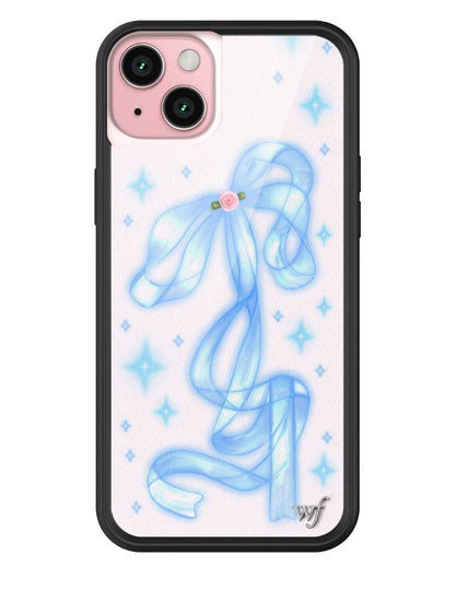 Wildflower Cases - Sparkle Girl, Compatible with Apple iPhone 16/15/14/13 | Blue Bow Shimmer Ribbon Fem Popular Aesthetic Cute Trendy Wildflower Cases - Sparkle Girl, Compatible with Apple iPhone 16/15/14/13 | Blue Bow Shimmer Ribbon Fem Popular Aesthetic Cute Trendy