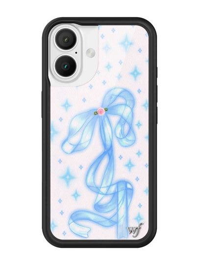 Wildflower Cases - Sparkle Girl, Compatible with Apple iPhone 16/15/14/13 | Blue Bow Shimmer Ribbon Fem Popular Aesthetic Cute Trendy Wildflower Cases - Sparkle Girl, Compatible with Apple iPhone 16/15/14/13 | Blue Bow Shimmer Ribbon Fem Popular Aesthetic Cute Trendy