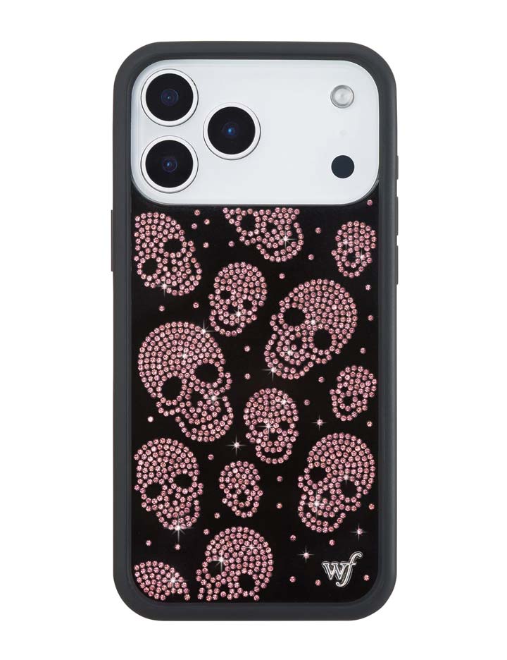 Wildflower iPhone case 18 Pro Max Better Half with Stas and Vic Rhinestone Skull Black Pink Cute