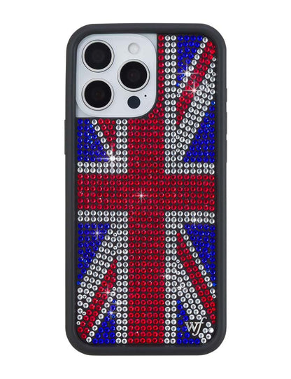 Wildflower iPhone case 16 Pro Max Rhinestone Union Jack Red Cute
