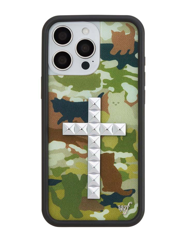Wildflower iPhone case 16 Pro Max Stud Cross Cat Camo Cute