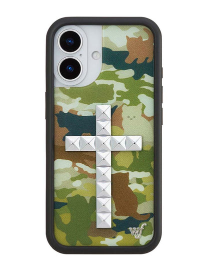 Wildflower iPhone case 17 Stud Cross Cat Camo Cute
