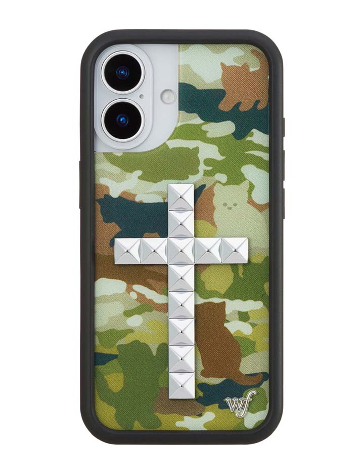 Wildflower iPhone case 17 Stud Cross Cat Camo Cute