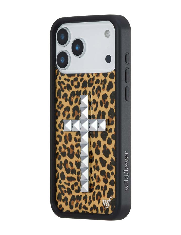 Wildflower iPhone case 17 Pro Max Stud Camo Meow Leopard Cute