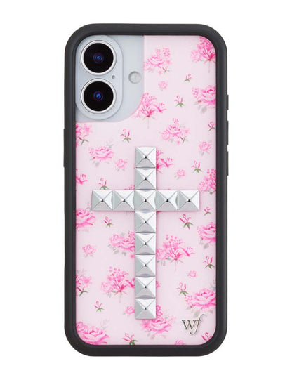 Wildflower iPhone case 17 Stud Cross Forget Me Not Floral Pink Cute