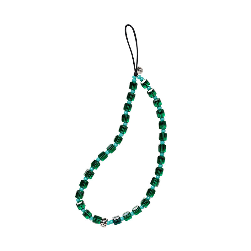 Evergreen Drip Crystal Wristlet Phone Strap