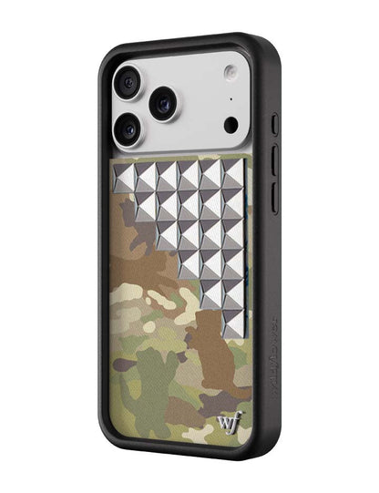 貓咪迷彩鉚釘iPhone手機殼