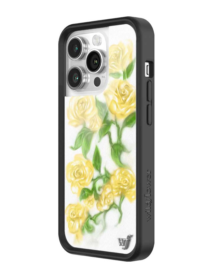 Wildflower iPhone case 14 Pro Yellow Roses Flowers Yellow Cute