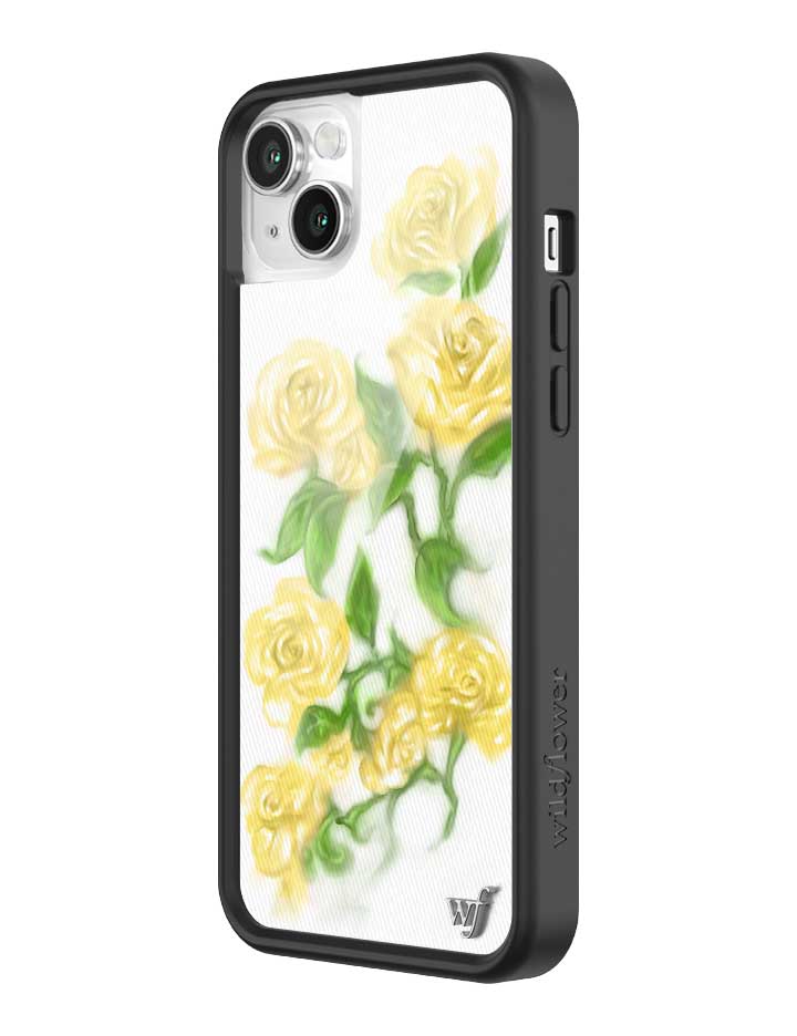 Wildflower iPhone case 14 Plus Yellow Roses Flowers Yellow Cute
