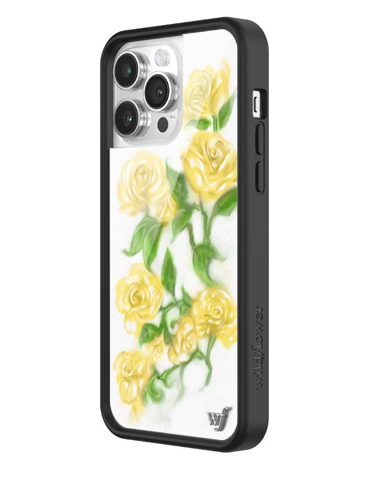 Wildflower iPhone case 14 Pro Max Yellow Roses Flowers Yellow Cute
