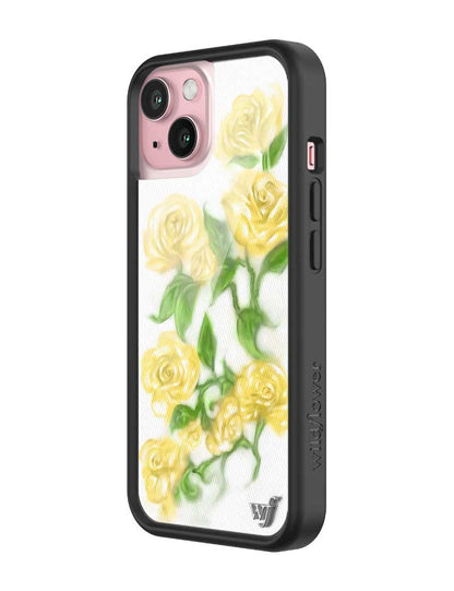 Wildflower iPhone case 15 Yellow Roses Flowers Yellow Cute