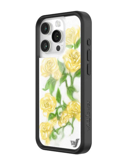 Wildflower iPhone case 15 Pro Yellow Roses Flowers Yellow Cute