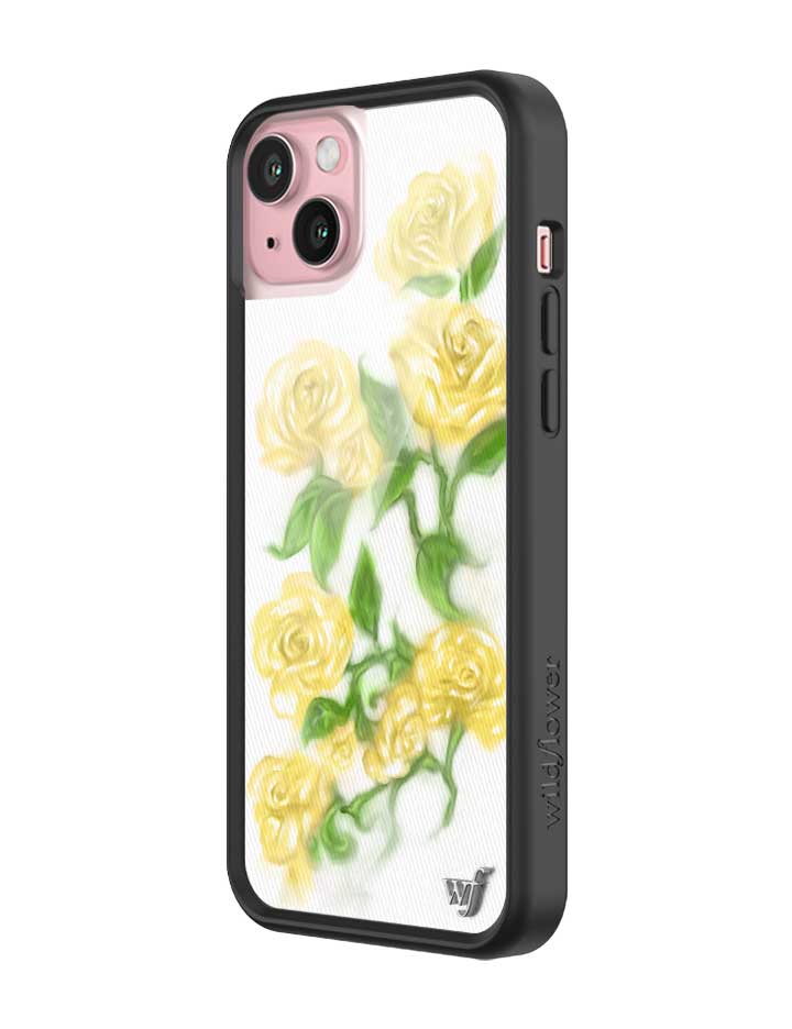 Wildflower iPhone case 15 Plus Yellow Roses Flowers Yellow Cute