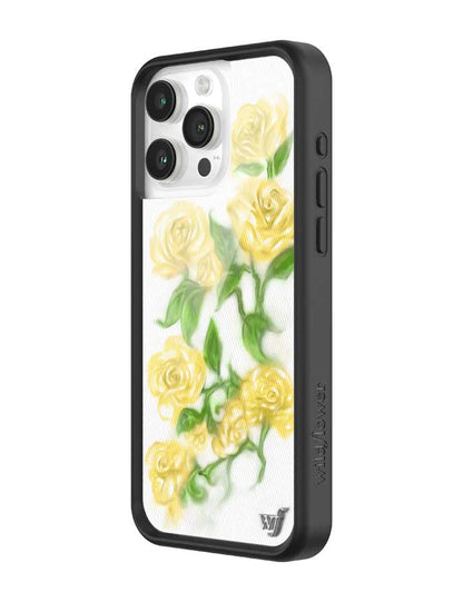 Wildflower iPhone case 15 Pro Max Yellow Roses Flowers Yellow Cute