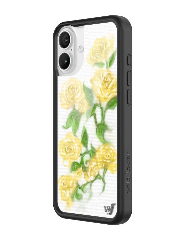 Wildflower iPhone case 16 Plus Yellow Roses Flowers Yellow Cute