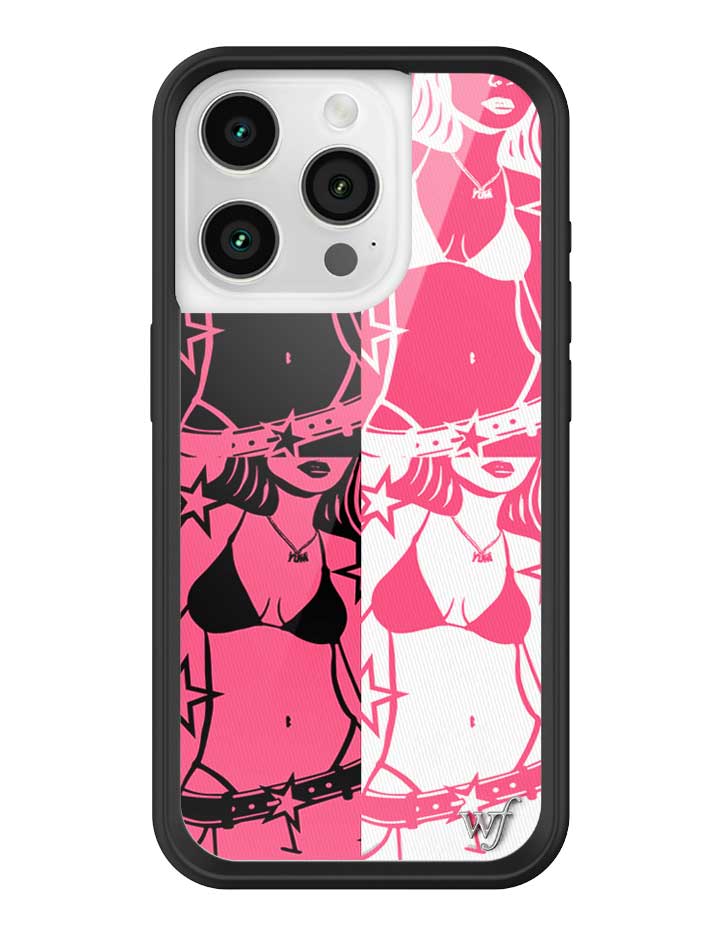 Wildflower iPhone case 15 Pro Tara Yummy Black Pink