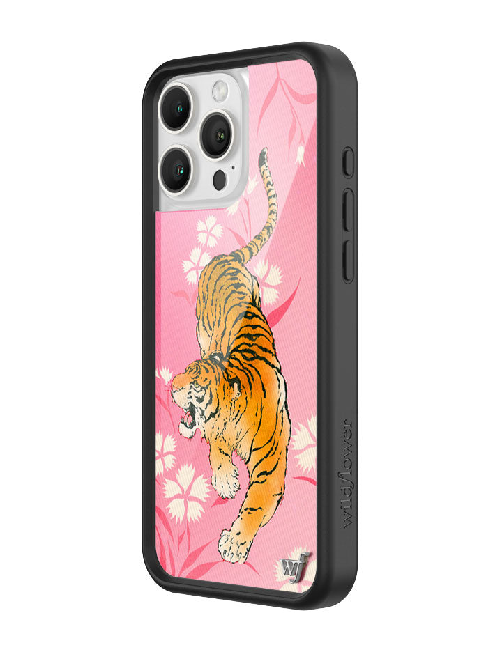 Wildflower iPhone case 16 Pro Max Tiger Blossom Orange Cute
