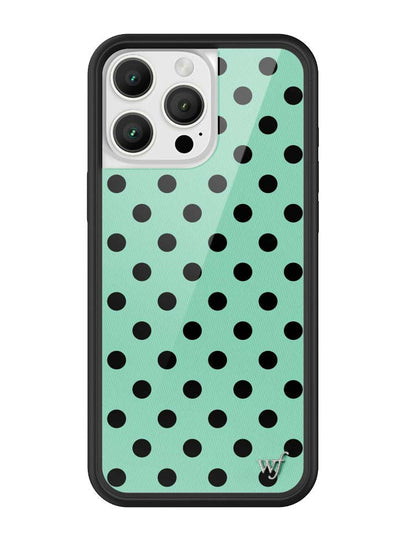Wildflower iPhone case 16 Pro Max Polka Dot Turquoise Black Cute