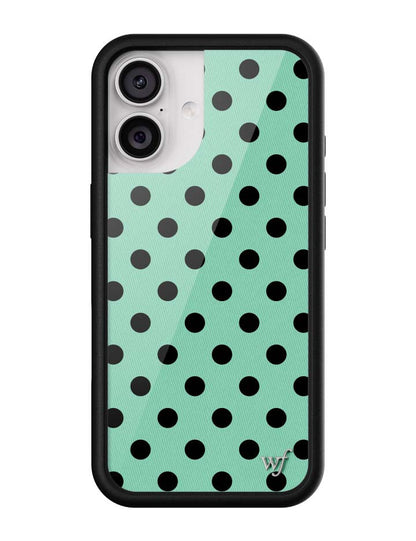 Wildflower iPhone case 17 Polka Dot Turquoise Black Cute