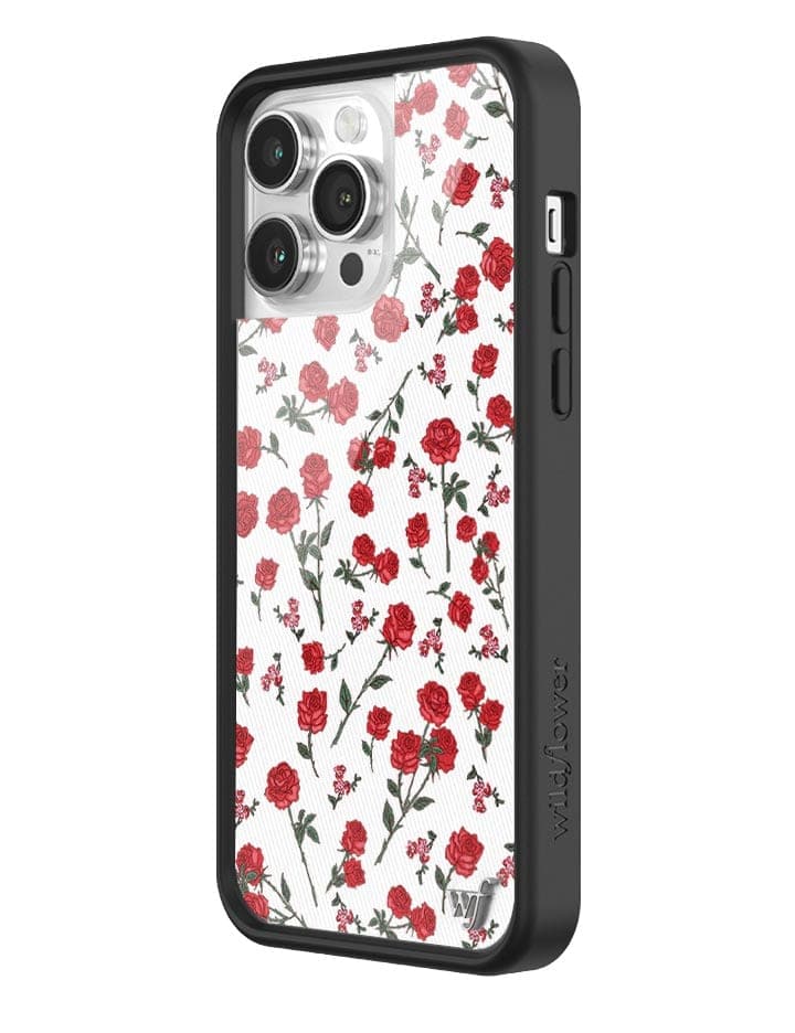 Wildflower Red Roses iPhone 14 Pro Max Side Case