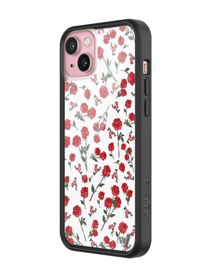 wildflower red roses iphone 15 plus case