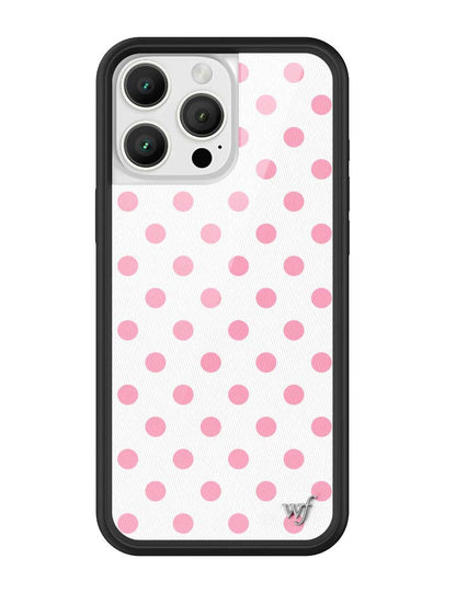 Wildflower iPhone case 16 Pro Max Polka Dot White Pink Cute